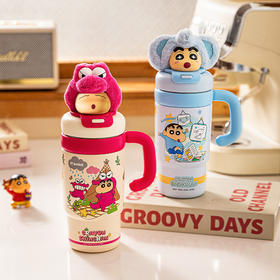 摩登主妇蜡笔小新保温杯女高颜值不锈钢杯子大容量冰霸杯吸管水杯