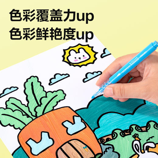「得力新品！星闪舱丙烯马克笔」得力不透纸可叠色儿童小学生彩笔DIY丙烯笔文具 商品图1