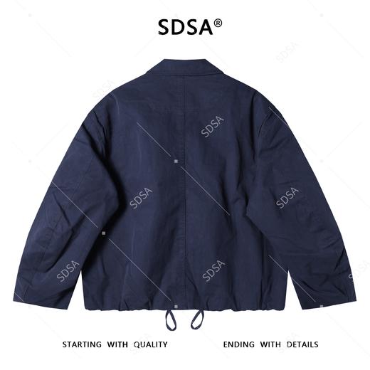 SDSA秋冬新款痞帅男装潮牌纯色拉链口袋翻领夹克下摆松紧设计百搭 商品图4