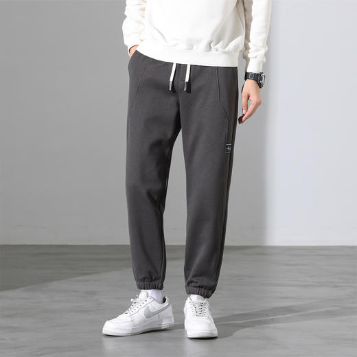 罗蒙秋冬休闲裤男士内里磨毛毛呢小锥裤抗皱易打理宽松版型显瘦长裤子 商品图2