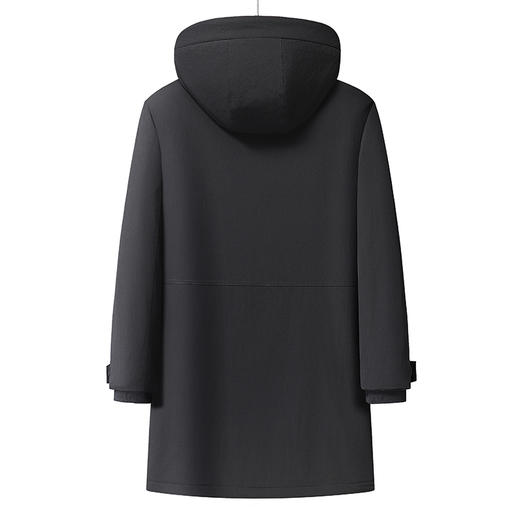 【DX】大依优型大码连帽羽绒服鸭绒中长款保暖加厚加肥加大上衣男士外套胖子300斤 商品图4