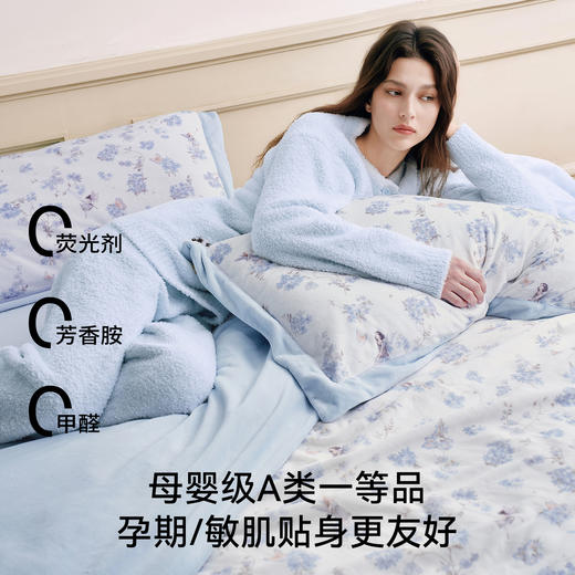 【睡眠寝居】嫚熙成人牛奶绒四件套床上用品抗菌亲肤恒温调湿a类床单被套保暖 商品图3