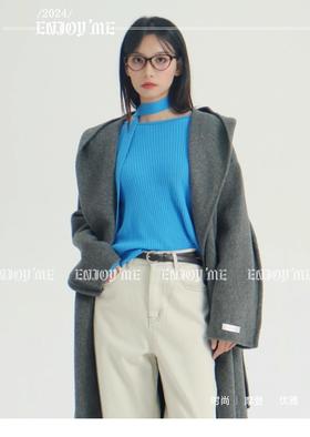 【门店同款】ENJOY秋季less is more后背开叉飘带针织 159407380