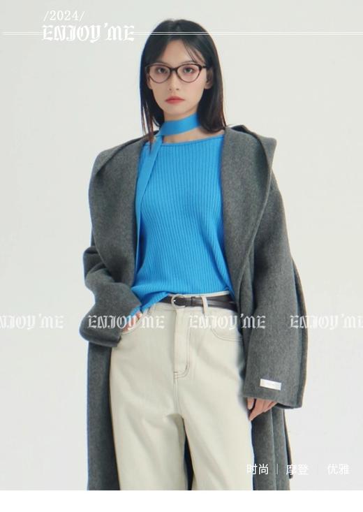 【门店同款】ENJOY秋季less is more后背开叉飘带针织 159407380 商品图0