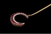 独角鹿西洋古董 19世纪末英国出品黄金底纯银镶嵌红宝石及钻石新月造型吊坠项链 商品缩略图4