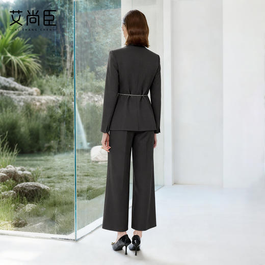 艾尚臣秋冬灰色西装套装女2025新款高级感西服外套时尚名媛两件套 商品图4