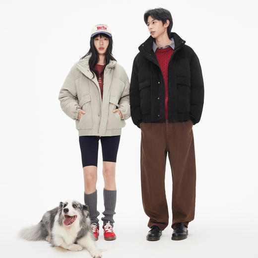 gxg.jeans男装 双色肌理面料时尚面包服短款羽绒服男 25年冬新品 商品图1