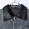 SDSA秋冬新款痞帅男装简约时尚拼皮翻领纽扣夹克外套小众设计百搭 商品缩略图1