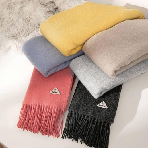 【澳洲品牌】EVERAU100%羊毛纯色穗穗披肩SPEA8023 商品图0