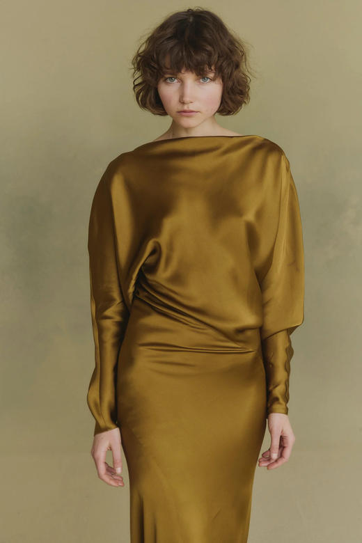 Cortana 25AW 鎏金色DORADO斜裁连衣裙 商品图2