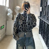 西遇立领针织开衫女冬季新款设计感洋气豹纹开叉毛衣外套SS051736 商品缩略图2
