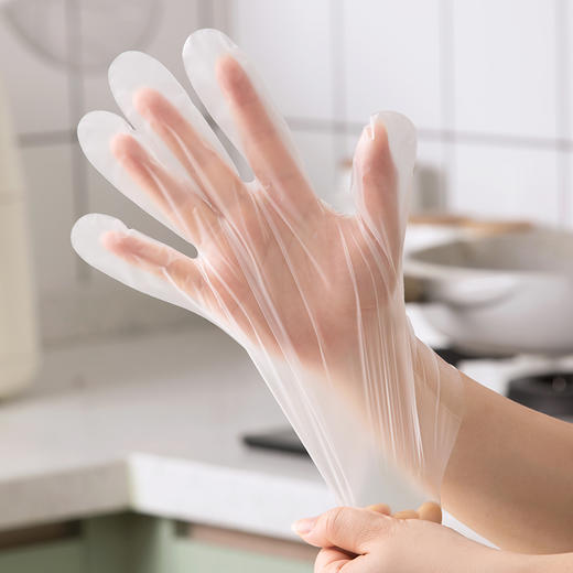 【茶花】一次性柔韧手套PE款强韧防破 商品图7