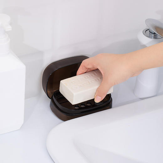 【茶花】简约有盖皂盒镂空沥水 商品图6