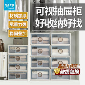 【茶花】抽屉式收纳柜卧室衣柜收纳2只装