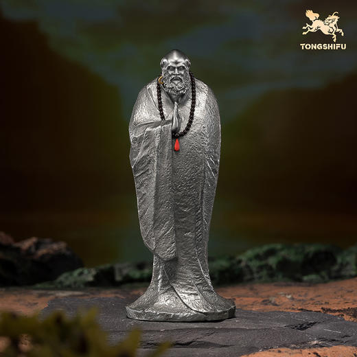 铜师傅《达摩祖师》客厅桌面白铜禅意摆件 家居装饰工艺品 商品图0