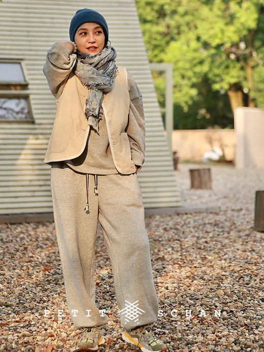 PETIT SCHAN小闪 CLO#940 Silly Billy 小憨憨 亚麻棉灯芯绒3M黑科技棉服马甲 商品图1