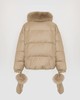 Yves Salomon - DOWN JACKET MADE WITH LORO PIANA FLANNEL/FOX - DUNE - 女装 - 羽绒服 - 沙色 商品缩略图1