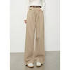 鹿向南「步履生花」高腰卡其牛仔裤女秋装宽松阔腿裤复古直筒长裤 商品缩略图0