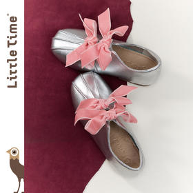 littletime女童皮鞋2025秋新款儿童公主风蝴蝶结复古芭蕾舞鞋单鞋