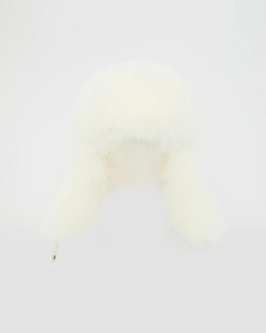 Yves Salomon - CHAPKA SKIWEAR FABRIC/FOX - MONT BLANC - 女装 - 帽子 - 山峰白 商品图0