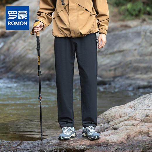 【户外风格】罗蒙秋冬休闲裤男士四面弹户外易打理休闲裤拉链口袋设计时尚长裤 商品图0