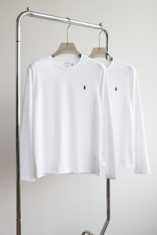 高品质 R.L 纯白长袖打底T恤 弹力PIMA棉 CX233 商品图2