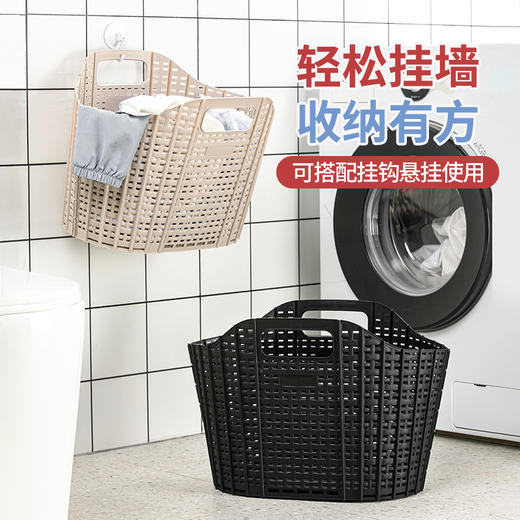 【茶花】可折叠洗衣篮壁挂手提脏衣篮 商品图1