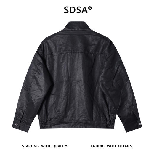 SDSA男士秋冬新款痞帅男装高街时尚纯色拉链立领夹克外套嘻哈百搭 商品图4