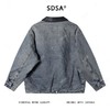 SDSA秋冬新款痞帅男装简约时尚拼皮翻领纽扣夹克外套小众设计百搭 商品缩略图4