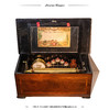 独角鹿西洋古董 19世纪瑞士出品古典花叶主题细木镶嵌外箱配铃铛响鼓滚轴式音乐盒 商品缩略图0