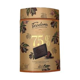 【超市】菲德雅 75%可可黑巧克力片 135g/罐