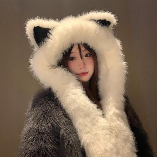 【敲萌敲可爱❗️狐狸耳朵帽】属于秋冬的可爱穿搭，帽子围巾一体，软糯亲肤，加绒加厚，女2025年秋冬季保暖显脸小毛绒帽QQ 商品图2