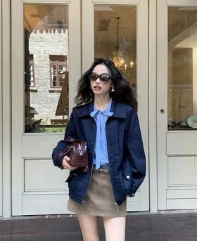 蓝色条纹蝴蝶结绑带衬衫 | 清新又显白，自带一种静谧的文艺感【3-5天发货】