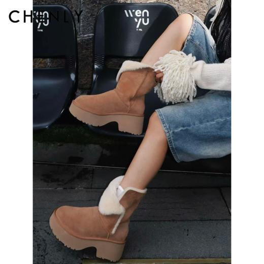尘衣｜25F/W 7CM厚底可翻折雪地靴 商品图0