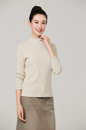 【素道】有机棉女士打底衫(薄款 )  小高领 长袖女士上衣 修身打底衫  秋冬内搭 亲肤舒适 百搭 贴身保暖  [漳州仓]