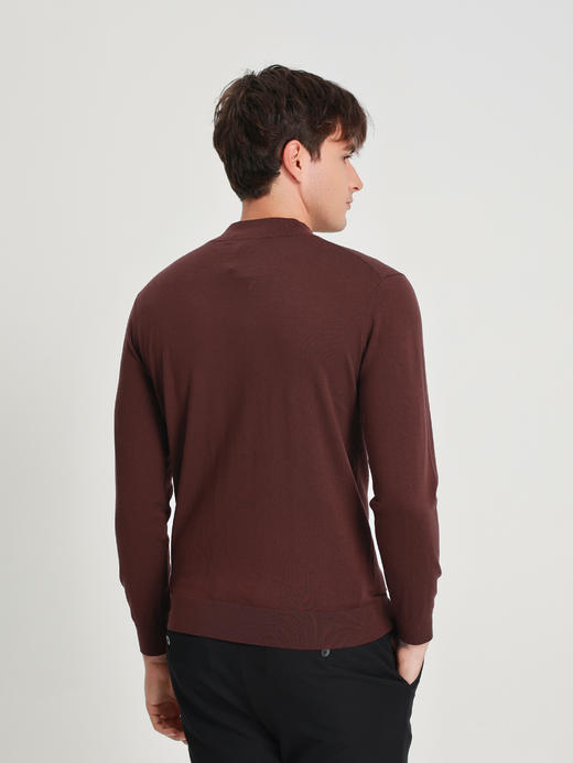 callisto酒红色绵羊毛毛衣 商品图4