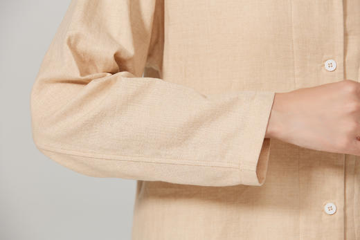 【素道】有机棉纱布上衣 有机棉纱布长裤   男士女士同款 棕色/棕白格 天然有机彩棉无荧光剂 无静电 安全 健康[漳州仓] 商品图7