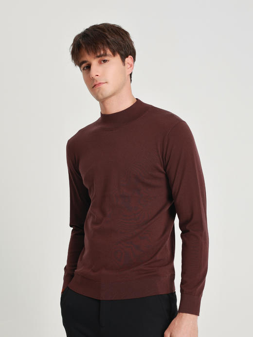 callisto酒红色绵羊毛毛衣 商品图3