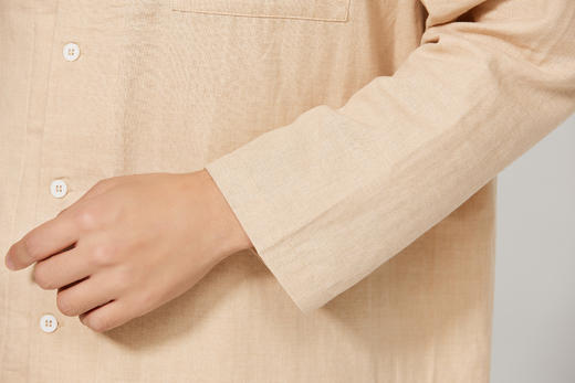 【素道】有机棉纱布上衣 有机棉纱布长裤   男士女士同款 棕色/棕白格 天然有机彩棉无荧光剂 无静电 安全 健康[漳州仓] 商品图12