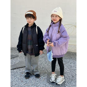 半高领拼接羽绒服