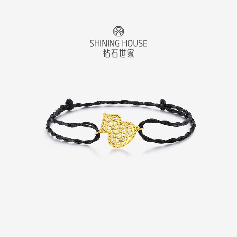 钻石世家[艺术黄金] 玲珑宝葫系列  足金葫芦镶钻手链 【不支持无理由退换货】预计3-5天发货