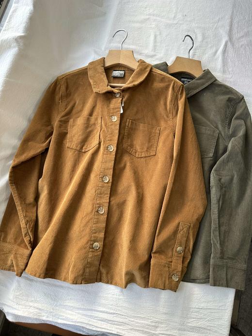 贝壳三 男士灯芯绒基础款柔软舒适上衣纯色翻领长袖衬衫C102816 商品图0