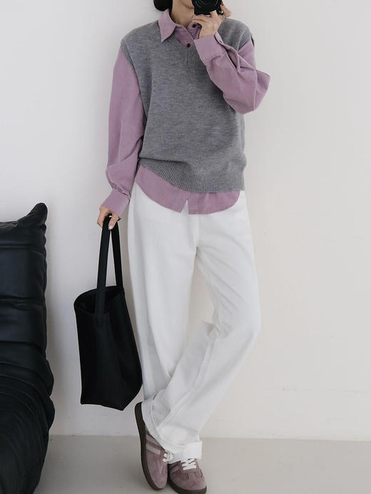 「秋日来信」香芋紫全棉灯芯绒衬衣，绝美显白穿搭，将浪漫与温柔定格【3-5天发货】 商品图2