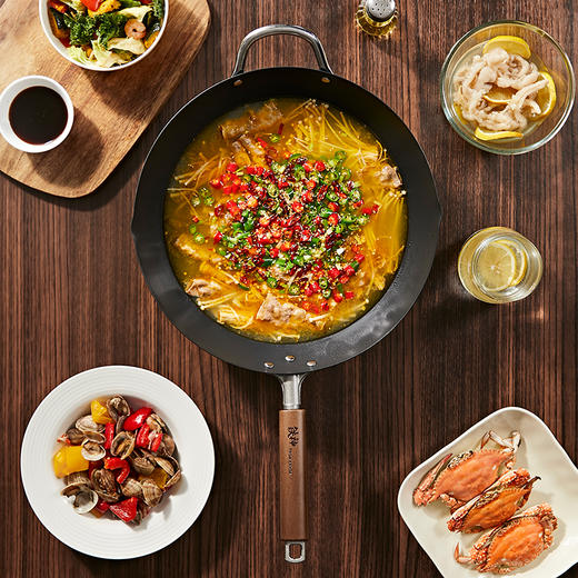 神田铁神系列三代纤维纹中式炒锅33cm-S 商品图12