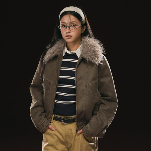 Ariseism 美式复古毛领短外套女秋季新款外套 商品图2
