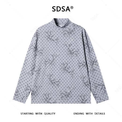 T4941SDSA男士秋冬新款痞帅男装简约撞色波点半高领长袖T恤百搭时尚潮 商品图1