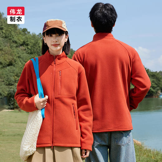 340G防风抓绒双面摇粒绒立领夹克外套 秋冬季新款抗静电开衫外套 商品图2