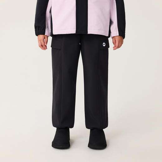 【无氟防泼水】马克珍妮男女童加绒软壳工装裤2025年冬款551736 商品图1