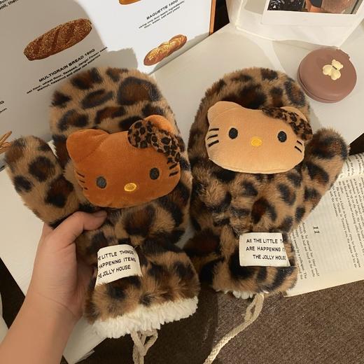 【YW】无忧购39元2件，49元3件豹纹猫咪毛绒手套围巾耳罩KT（截单后7天发货) 商品图4