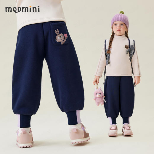 【北极绒】【90-140】【MQDmini】女童加绒保暖卫裤 商品图5